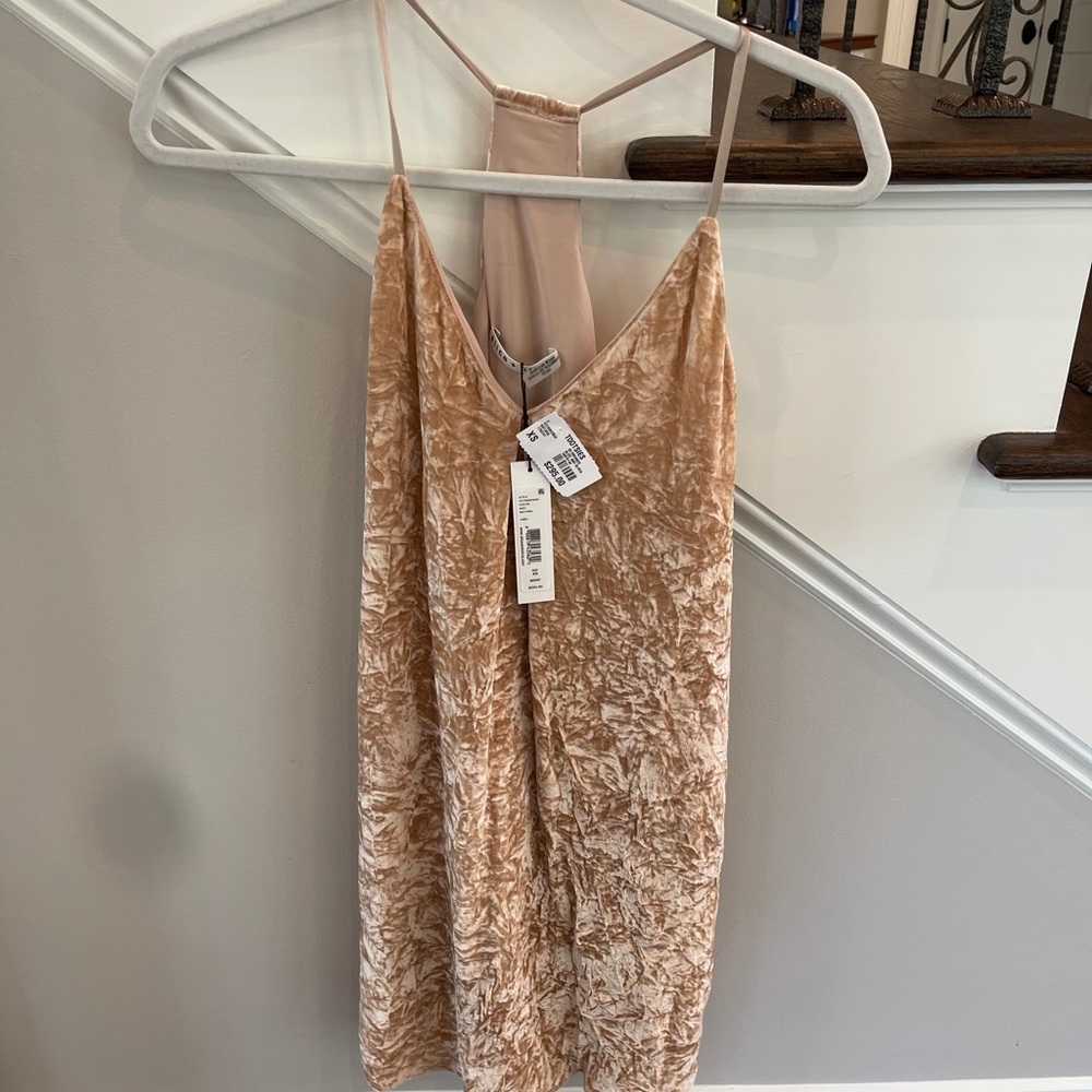 tan velvet dress